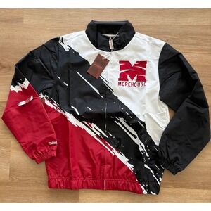 NWT Men's Mitchell & Ness Morehouse College Paintbrush Windbreaker Jacket-Medium